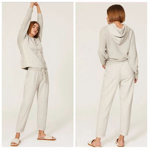 Splendid Shea Mix Sweater Pants Womens Small Gray Knit Lounge Joggers EUC
